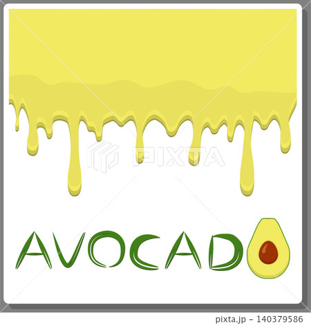 Illustration on theme falling runny avocado drip at sugary cow milk Illustration on theme falling runny avocado drip at sugary cow milk 140379586