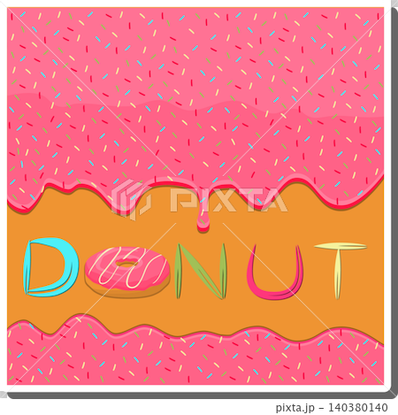 Sweet liquid jam pink dripping down waffle donut Sweet liquid jam pink dripping down waffle donut 140380140