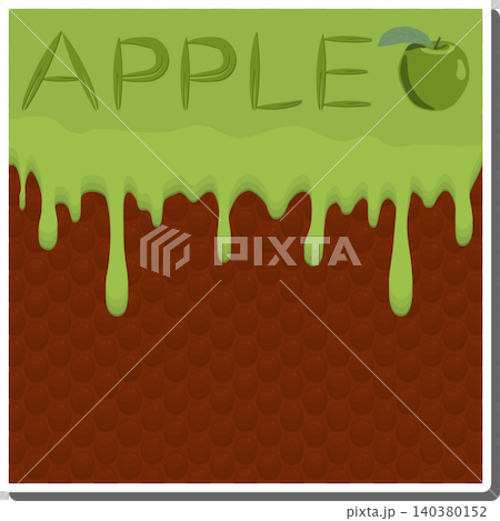 Sweet liquid jam apple dripping down waffle cookie Sweet liquid jam apple dripping down waffle cookie 140380152