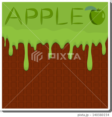 Sweet liquid jam apple dripping down chocolate Sweet liquid jam apple dripping down chocolate 140380154