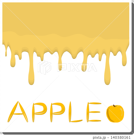 Sweet liquid jam apple dripping down white milk Sweet liquid jam apple dripping down white milk 140380161