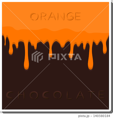 Sweet liquid jam orange dripping down chocolate Sweet liquid jam orange dripping down chocolate 140380184