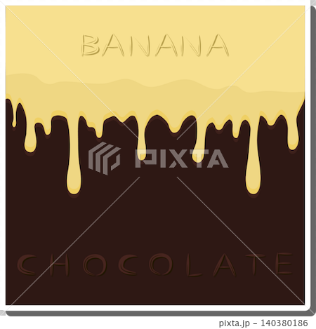 Sweet liquid jam banana dripping down chocolate Sweet liquid jam banana dripping down chocolate 140380186