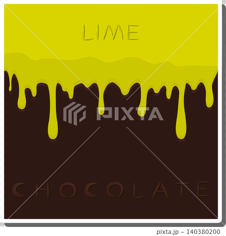 Sweet liquid jam lime dripping down chocolate Sweet liquid jam lime dripping down chocolate 140380200