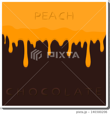 Sweet liquid jam peach dripping down chocolate Sweet liquid jam peach dripping down chocolate 140380206