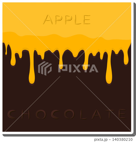 Sweet liquid jam apple dripping down chocolate Sweet liquid jam apple dripping down chocolate 140380210