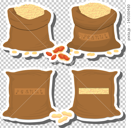 Big nut set from tasty peanut in large textured sacks 140380480