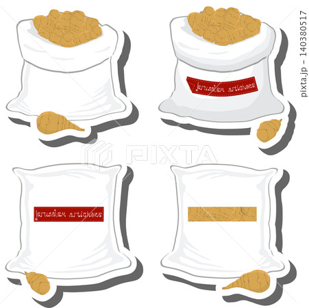 Big vegetable set from tasty artichoke in large textured sacks Big vegetable set from tasty artichoke in large textured sacks 140380517