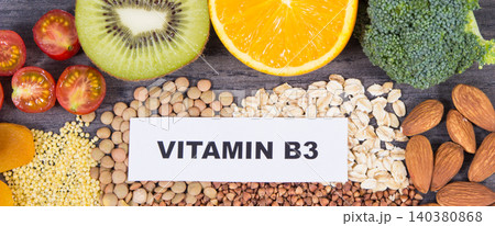 Healthy nutritious food as source natural niacin, other vitamins or minerals and dietary fiber Healthy nutritious food as source natural niacin, other vitamins or minerals and dietary fiber 140380868