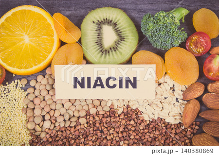 Healthy nutritious food as source natural niacin, other vitamins or minerals and dietary fiber Healthy nutritious food as source natural niacin, other vitamins or minerals and dietary fiber 140380869