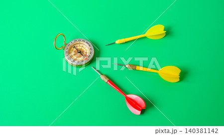 Vintage compass with a dart arrow,Business concept. 140381142