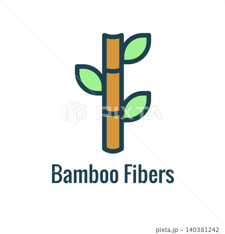 Fabric Features Icon Set Showing Bamboo Fibers Fabric Concept 140381242