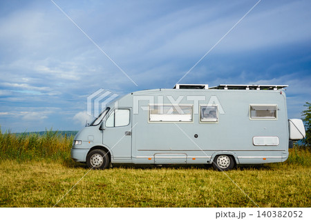 Caravan camping on nature. Summer trip. Caravan camping on nature. Summer trip. 140382052