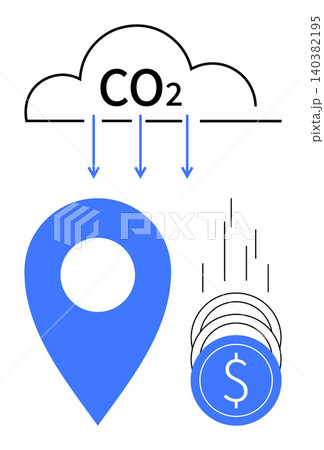 Carbon footprint tracking, economic impact, sustainability, pollution analytics, emission reduction, environmental policy. ion of CO2, a location marker and coins. Carbon tracking and economic Carbon footprint tracking, economic impact, sustainability, pollution analytics, emission reduction, environmental policy. ion of CO2, a location marker and coins. Carbon tracking and economic 140382195