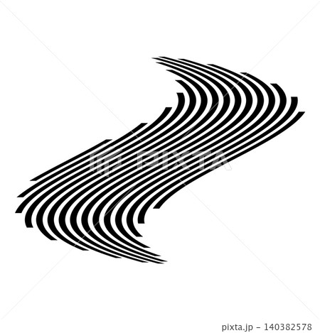 Black and white wavy line pattern, without background Black and white wavy line pattern, without background 140382578