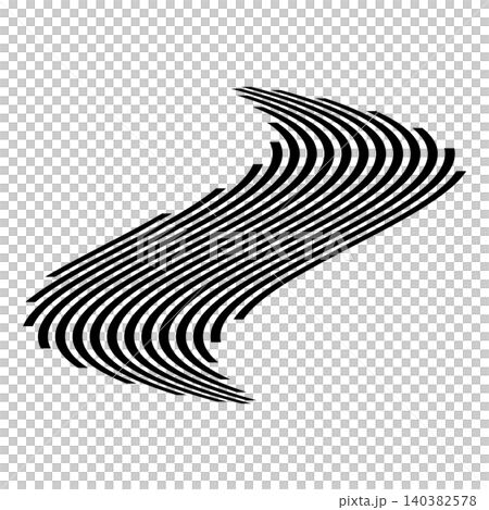 Black and white wavy line pattern, without background Black and white wavy line pattern, without background 140382578
