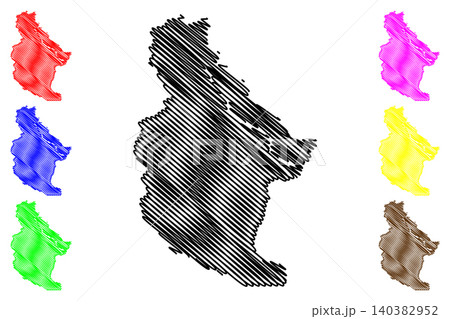Chelan County, State of Washington (U.S. county, United States of America, USA, U.S., US) map vector illustration, scribble sketch Chelan map 140382952