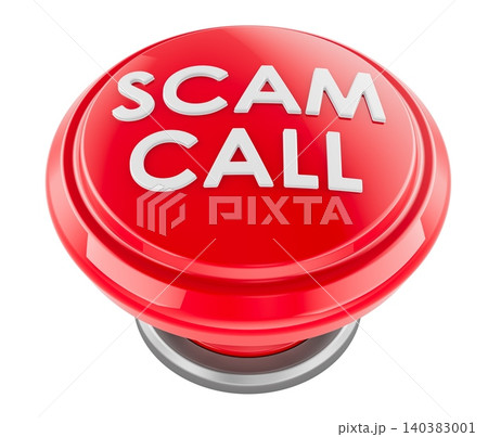 Scam Call, red emergency button. 3D rendering 140383001