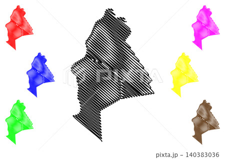 Mason County, State of West Virginia (U.S. county, United States of America, USA, U.S., US) map vector illustration, scribble sketch Mason map 140383036