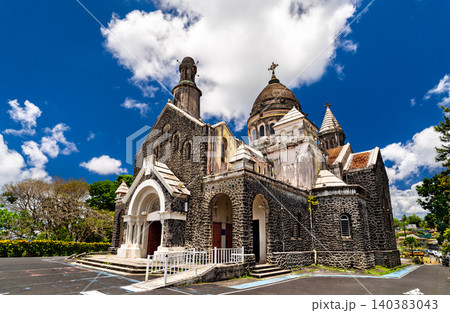 Scenic view of the Sacre Coeur de Balata church under a blue sky in Fort-de-France, Martinique, Caribbean France 140383043