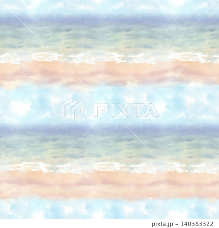 Seamless pattern of the seascape. Watercolor illustration. Handmade art work. For packaging design, cards, cover, prints, product labels and fabric Seamless pattern of the seascape. Watercolor illustration. Handmade art work. For packaging design, cards, cover, prints, product labels and fabric 140383322