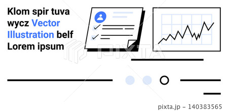 Business analysis, performance review, data tracking, workflow management, professional services, teamwork. Document and graph illustration with analytics insights. Business analysis and performance Business analysis, performance review, data tracking, workflow management, professional services, teamwork. Document and graph illustration with analytics insights. Business analysis and performance 140383565