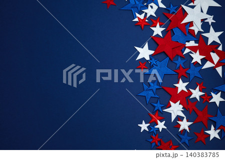 Red white and blue stars on navy background Red white and blue stars on navy background 140383785