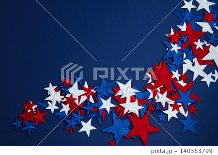 Red white and blue stars on navy background Red white and blue stars on navy background 140383799