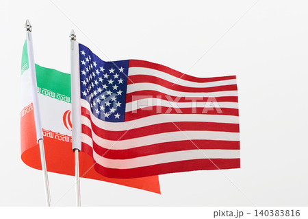 United states and iran flags representing international relations United states and iran flags representing international relations 140383816