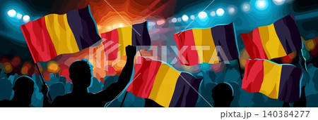 Belgium football banner. Belgium national soccer or football background, wallpaper, background, poster. Fans of the national team. 140384277