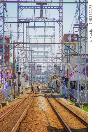 東急池上線の線路 東急池上線の線路 140385178