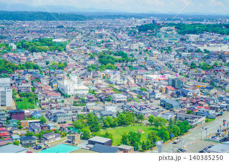 セリオン(秋田市ポートタワー)からの秋田市の風景 セリオン(秋田市ポートタワー)からの秋田市の風景 140385250