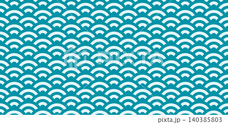 浅葱色の青海波模様の背景素材 浅葱色の青海波模様の背景素材 140385803