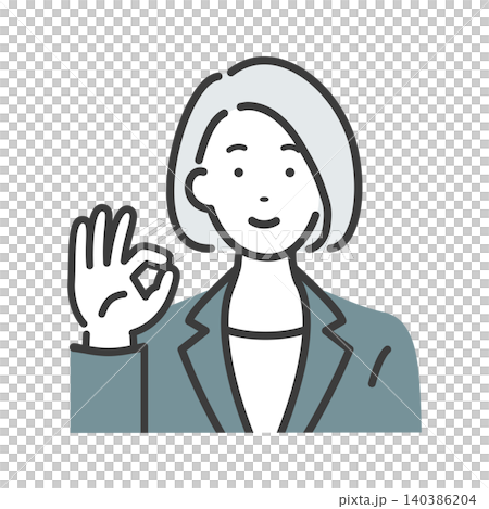 Young businesswoman giving an OK sign 140386204