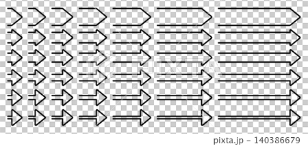 Simple straight arrow icon set, vector illustrations 140386679