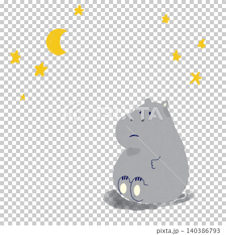 Heartwarming hand-drawn illustration: A hippo whose thoughts grow a little bigger Heartwarming hand-drawn illustration: A hippo whose thoughts grow a little bigger 140386793