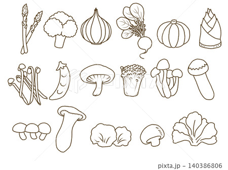 ラフな野菜の線画3 ラフな野菜の線画3 140386806