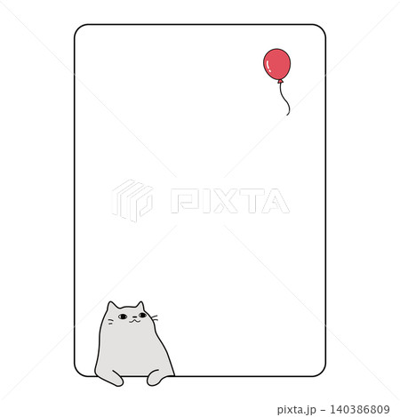ねこと赤い風船 フレーム素材 ねこと赤い風船 フレーム素材 140386809