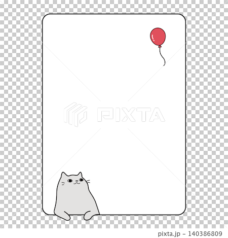 ねこと赤い風船 フレーム素材 ねこと赤い風船 フレーム素材 140386809