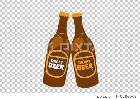 瓶ビールで乾杯イメージのイラスト 瓶ビールで乾杯イメージのイラスト 140386945