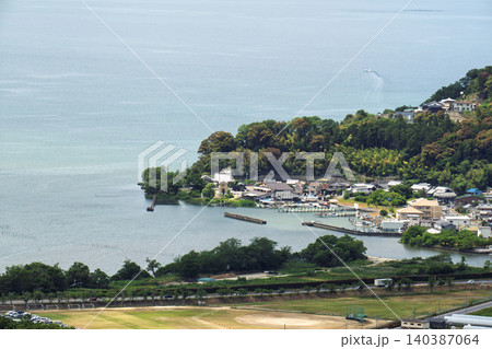 八幡山城から 長命寺港 八幡山城から 長命寺港 140387064
