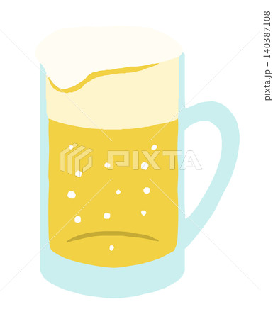 版画風のジョッキに入ったビールのイラスト 版画風のジョッキに入ったビールのイラスト 140387108