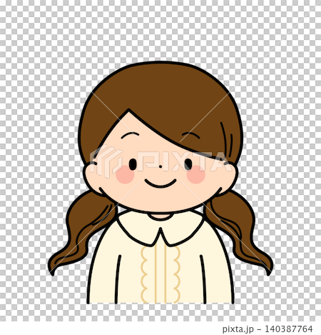 笑顔の女の子のイラスト(上半身) 笑顔の女の子のイラスト(上半身) 140387764