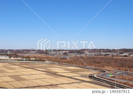 圏央道厚木PA付近の街並み(神奈川県厚木市) 圏央道厚木PA付近の街並み(神奈川県厚木市) 140387911