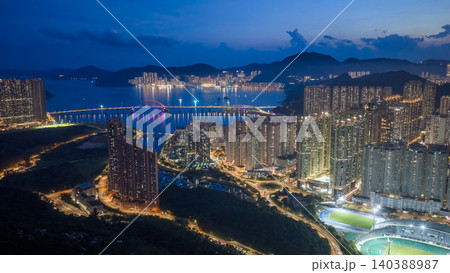 July 8 2022 HK. TKO Cross Bay Bridge skyline July 8 2022 HK. TKO Cross Bay Bridge skyline 140388987