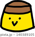 ニコニコしているプリンのイラスト 140389105