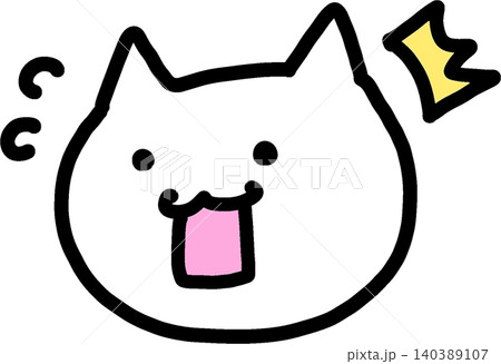 焦っている白猫のイラスト 焦っている白猫のイラスト 140389107