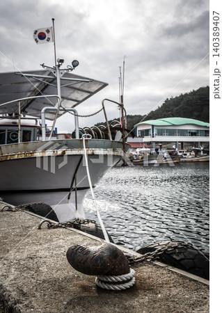 Resting and fishing boats at Naksan Port Resting and fishing boats at Naksan Port 140389407