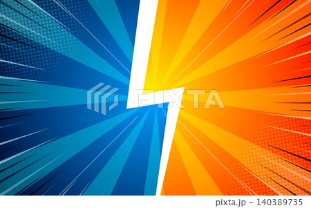 Cartoon comic background fight versus comic book colorful competition poster with halftone elements. vector illustration eps 10. Cartoon comic background fight versus comic book colorful competition poster with halftone elements. vector illustration eps 10. 140389735