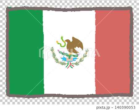Hand-drawn Mexican flag Hand-drawn Mexican flag 140390053